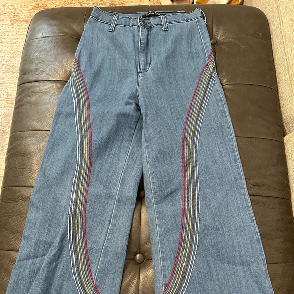 Stitched Retro Bellbottom Jeans - Picture 2 of 5